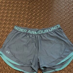 Under Armour Women's Blue and Gray Athletic Shorts